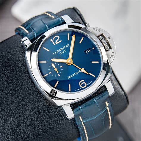 panerai blue dial gmt|panerai luminor due 906.